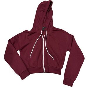 Forever 21 Maroon Cropped Hoodie